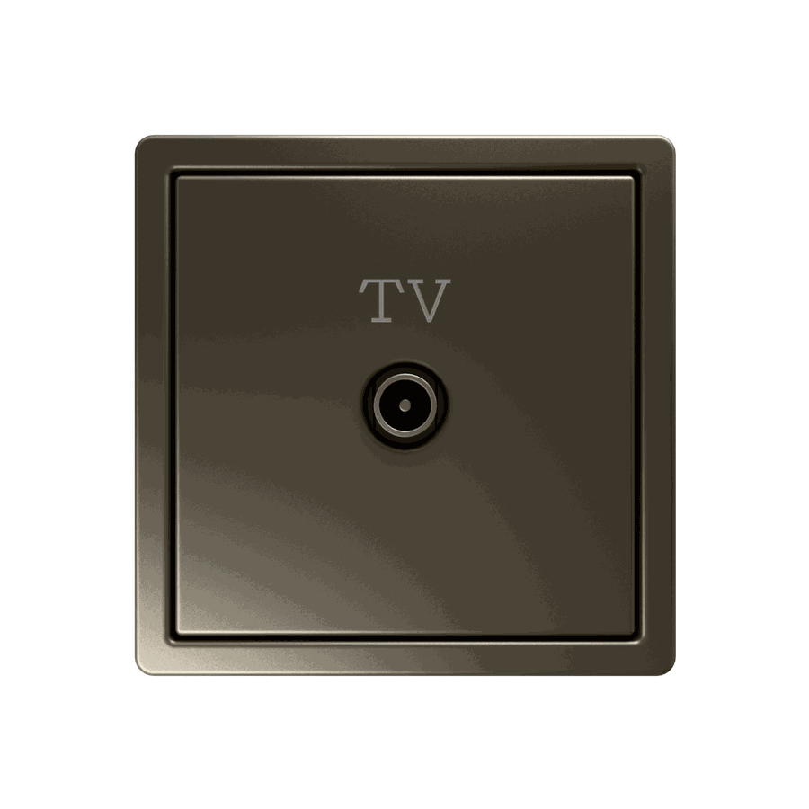 Розетка TV Φ9.5mm оконечная с накладкой, цвет Бронза