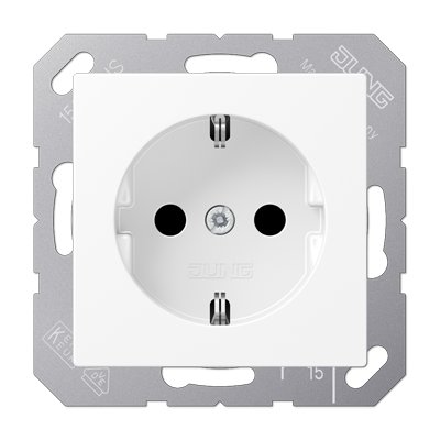 JUNG A Flow/A 550 Белый матовый Розетка 16A 250V с заземлением, SCHUKO