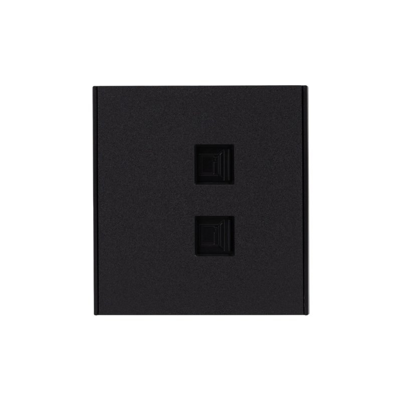 Розетка STRONG компьютерная двойная RJ45+RJ45 кат6 с/у антрацит KRANZ