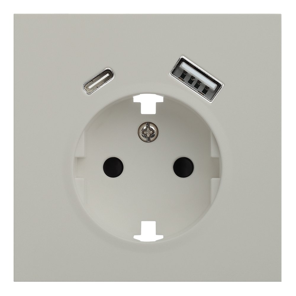 Лицевая панель для розетки 2к+з с USB A+C