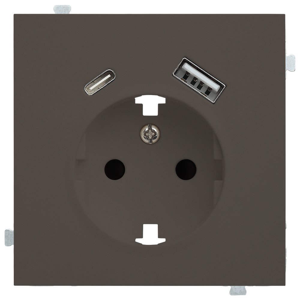 Лицевая панель для розетки 2к+з с USB A+C