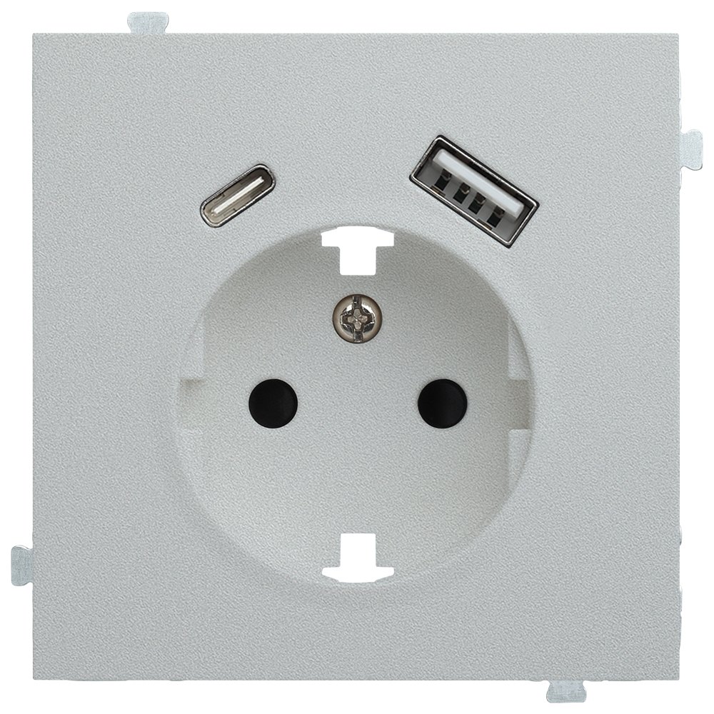 Лицевая панель для розетки 2к+з с USB A+C