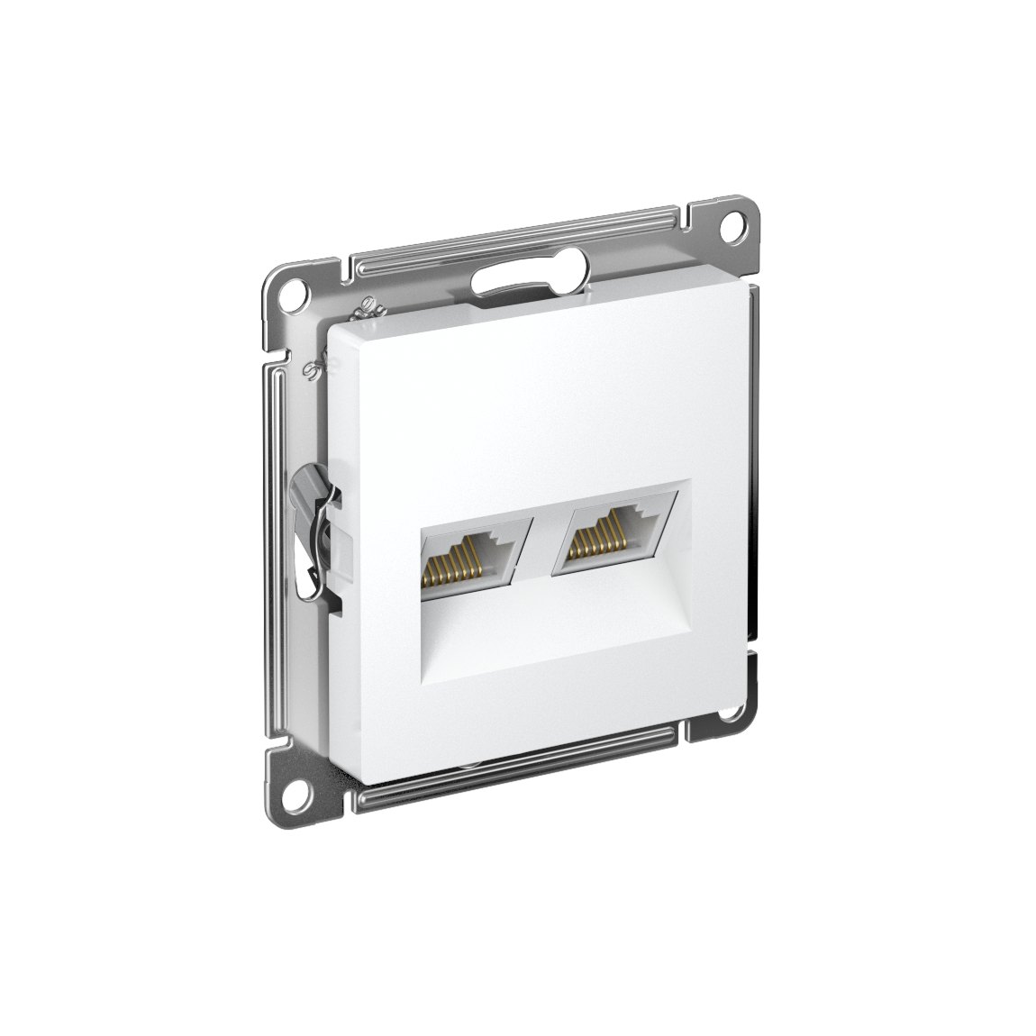 ATLASDESIGN РОЗЕТКА двойная компьютерная RJ45+RJ45 кат. 5e, механизм, БЕЛЫЙ