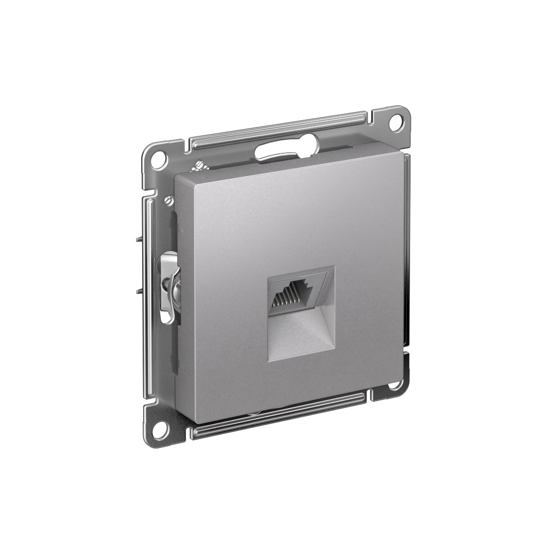 ATLASDESIGN РОЗЕТКА компьютерная RJ45 кат. 5e, механизм, АЛЮМИНИЙ