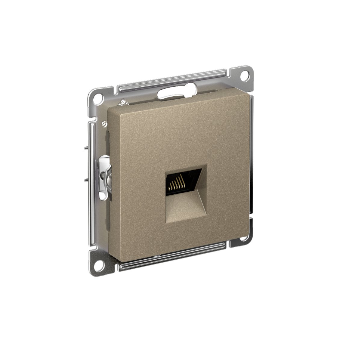 ATLASDESIGN РОЗЕТКА компьютерная RJ45 кат. 6A, механизм, ШАМПАНЬ
