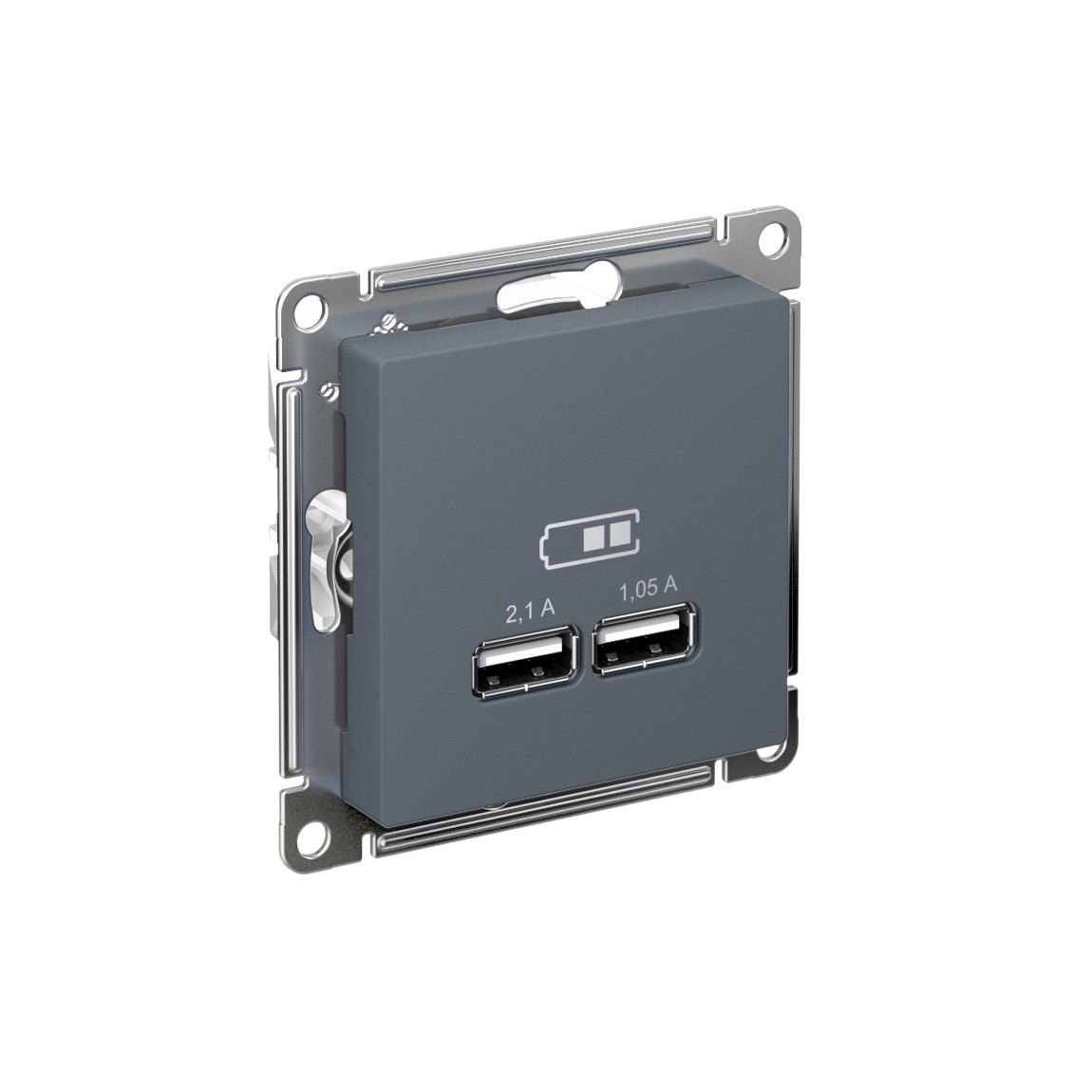 ATLASDESIGN USB РОЗЕТКА A+A, 5В/2,1А, 2х5В/1,05А, механизм, ГРИФЕЛЬ