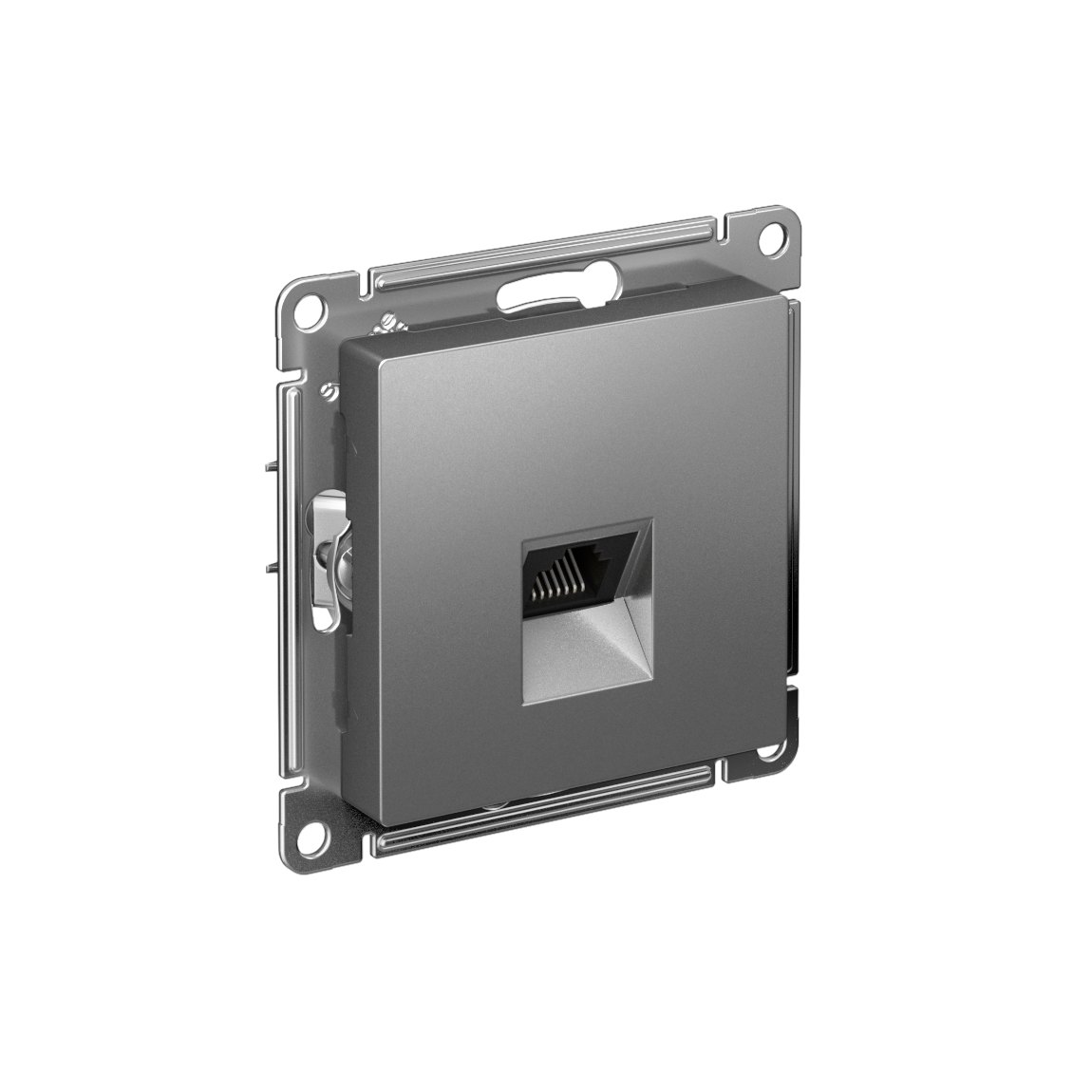 ATLASDESIGN РОЗЕТКА компьютерная RJ45 кат. 5e, механизм, СТАЛЬ