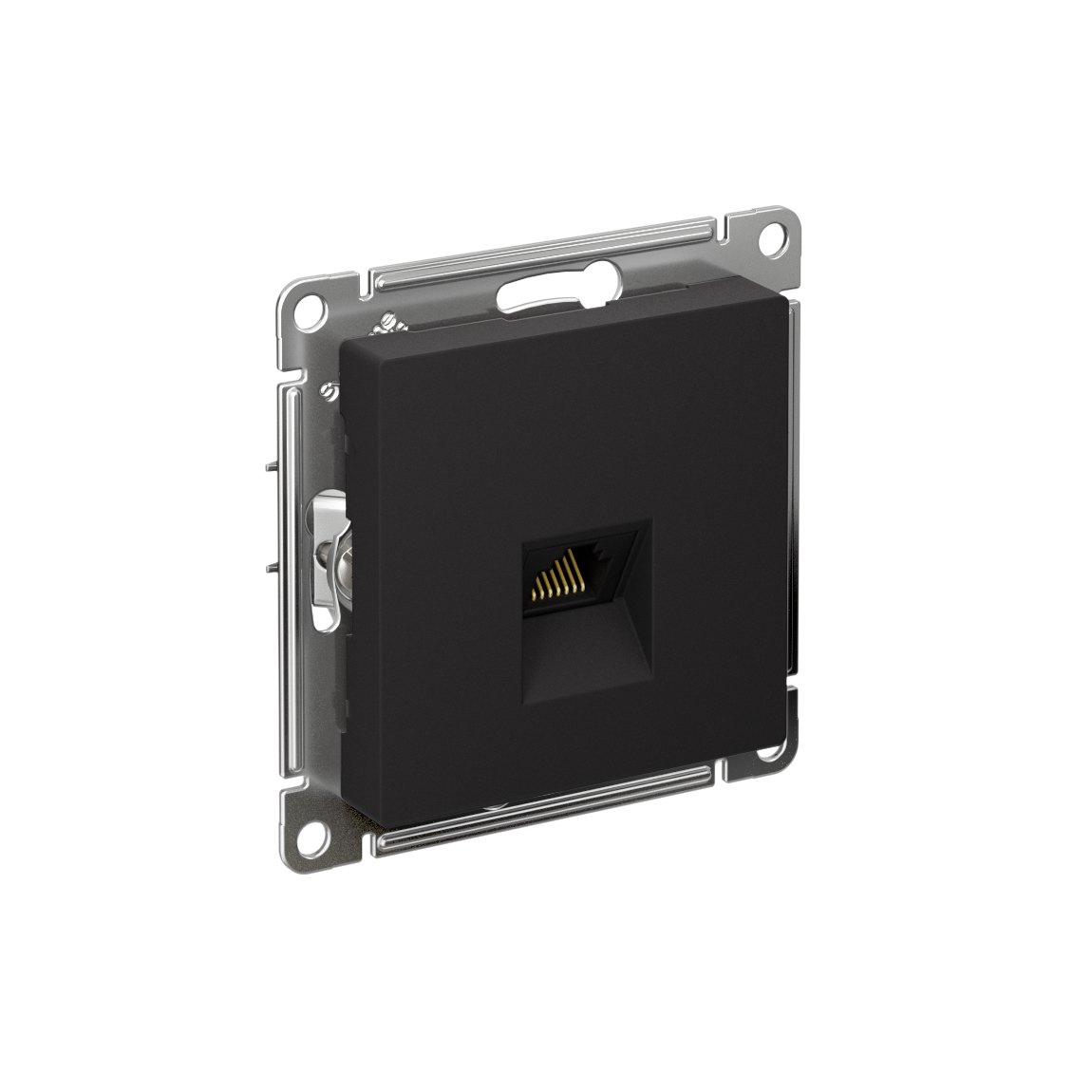 ATLASDESIGN РОЗЕТКА компьютерная RJ45 кат. 6A, механизм, КАРБОН