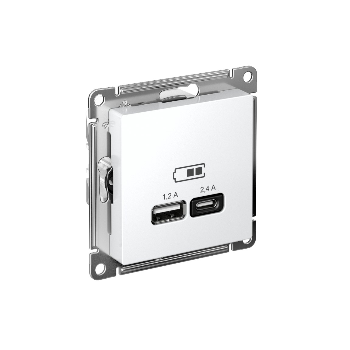 ATLASDESIGN USB РОЗЕТКА А+С, 5В/2,4А, 2х5В/1,2А, механизм, ЛОТОС