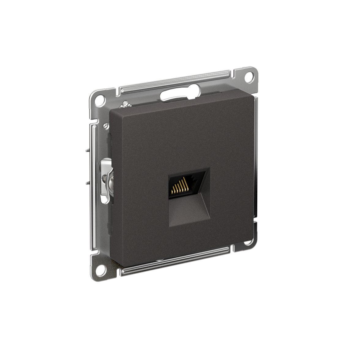 ATLASDESIGN РОЗЕТКА компьютерная RJ45 кат. 6A, механизм, БАЗАЛЬТ