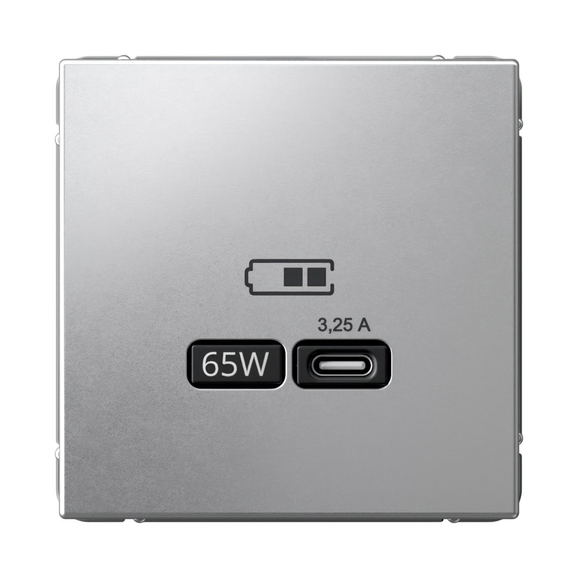 ARTGALLERY USB РОЗЕТКА тип-С 65Вт высокоскор.заряд. QC, PD, механизм, АЛЮМИНИЙ