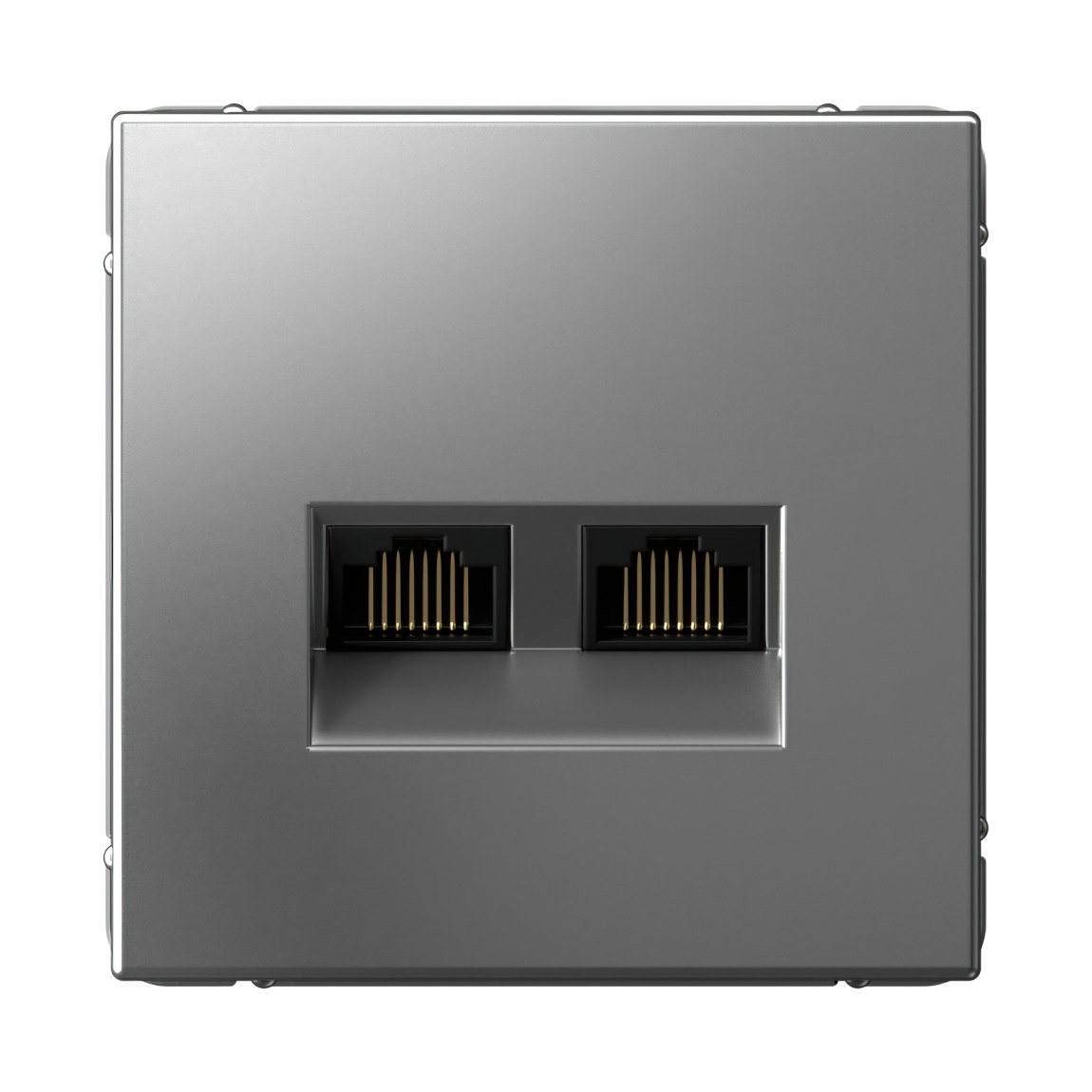ARTGALLERY РОЗЕТКА двойная компьютерная RJ45+RJ45, кат.6А, механизм, СТАЛЬ