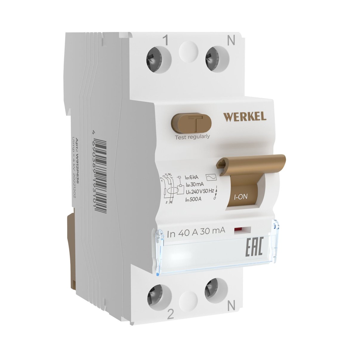 Устройство защитного отключения 1P+N 40 A 30 mА  АС  6 kА