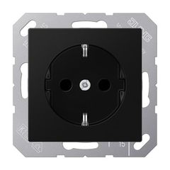 JUNG A Flow/A 550 Черный матовый Розетка 16A 250V с защитой от детей, SCHUKO