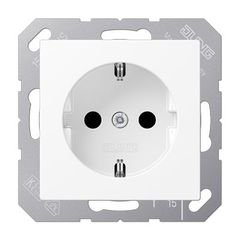 JUNG A Flow/A 550 Белый матовый Розетка 16A 250V с заземлением, SCHUKO