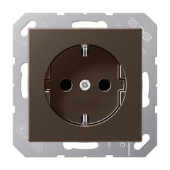 розетка SCHUKO 16A 250V~ с защитой от детей; термопласт; мокка
