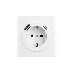 Розетка STRONG 1-ая с/з с/у з/ш 16А с USB A+C быстрой зарядки 5В/3А жемчуг KRANZ