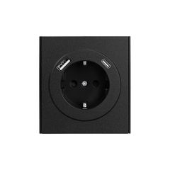 Розетка STRONG 1-ая с/з с/у з/ш 16А с USB A+C быстрой зарядки 5В/3А антрацит KRANZ