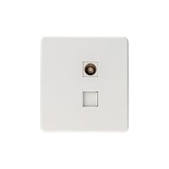 Розетка ROUND компьютерная RJ45 кат6 + TV с/у перламутр KRANZ