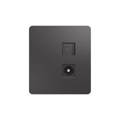 Розетка ROUND компьютерная RJ45 кат6 + TV с/у титан KRANZ