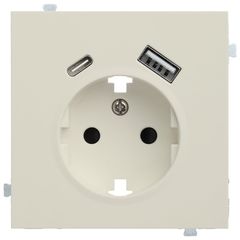 Лицевая панель для розетки 2к+з с USB A+C
