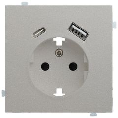 Лицевая панель для розетки 2к+з с USB A+C