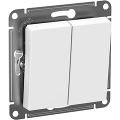 ATLASDESIGN AQUA 2-клавишный ВЫКЛЮЧАТЕЛЬ, IP44, сх.5, 10АХ, механизм, БЕЛЫЙ