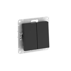 ATLASDESIGN AQUA 2-клавишный ВЫКЛЮЧАТЕЛЬ, IP44, сх.5, 10АХ, мех., быстрозажим. клем., КАРБОН
