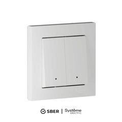 ATLASDESIGN SMART 2-кл. ВЫКЛЮЧАТЕЛЬ с подсв., Zigbee, сх.5, L+N, 10А, мех., БЕЛЫЙ