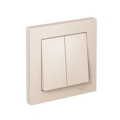 ATLASDESIGN 2-клавишный ВЫКЛЮЧАТЕЛЬ, сх.5, 10АХ, в сборе, быстрозажим. клем., БЕЖЕВЫЙ