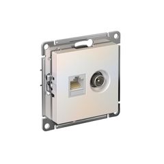 ATLASDESIGN РОЗЕТКА двойная ТВ + компьютерная RJ45 кат. 5e, механизм, ЖЕМЧУГ