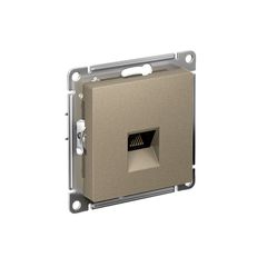 ATLASDESIGN РОЗЕТКА компьютерная RJ45 кат. 6A, механизм, ШАМПАНЬ