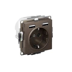 ATLASDESIGN РОЗЕТКА 16А c 2 USB A+A, 5В/2,4А, 2х5В/1,2А, механизм, МОККО