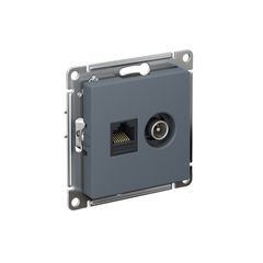 ATLASDESIGN РОЗЕТКА двойная ТВ + компьютерная RJ45 кат. 5e, механизм, ГРИФЕЛЬ