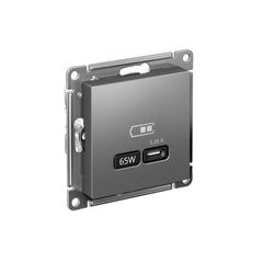 ATLASDESIGN USB РОЗЕТКА тип-С 65Вт высокоскор.заряд. QC, PD, механизм, СТАЛЬ