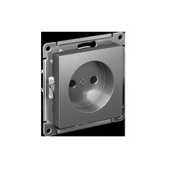 ATLASDESIGN РОЗЕТКА без заземления со шторками, 16А, мех., быстрозажим. клем., СТАЛЬ