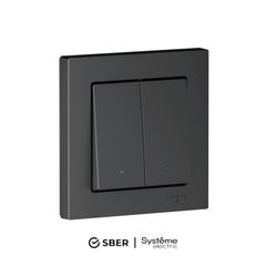 ATLASDESIGN SMART 2-кл. ВЫКЛЮЧАТЕЛЬ с подсв., Zigbee, сх.5, L+N, 10А, мех., КАРБОН