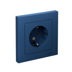 ATLASDESIGN РОЗЕТКА с заземлением со шторками, 16А, в сборе, АКВАМАРИН