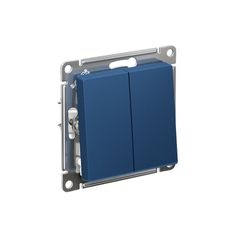 ATLASDESIGN 2-клавишный ПЕРЕКЛЮЧАТЕЛЬ, сх.6+6, 10АХ, механизм, АКВАМАРИН