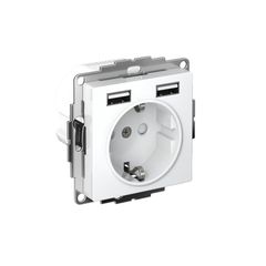 ATLASDESIGN РОЗЕТКА 16А c 2 USB A+A, 5В/2,4А, 2х5В/1,2А, механизм, ЛОТОС