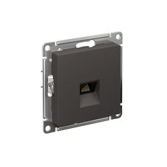 ATLASDESIGN РОЗЕТКА компьютерная RJ45 кат. 6A, механизм, БАЗАЛЬТ