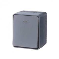 ATLASDESIGN PROFI IP54 О/У 1-клавишный ВЫКЛЮЧАТЕЛЬ с подсветкой, сх.1а, 10АХ, АНТРАЦИТ