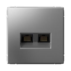 ARTGALLERY РОЗЕТКА двойная компьютерная RJ45+RJ45, кат.6А, механизм, СТАЛЬ